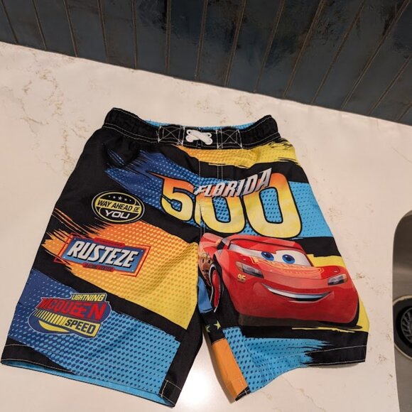 Disney Other - Lightning McQueen Size 5T Boys Disney Pixar Cars Swim Trunks Swimming Shorts